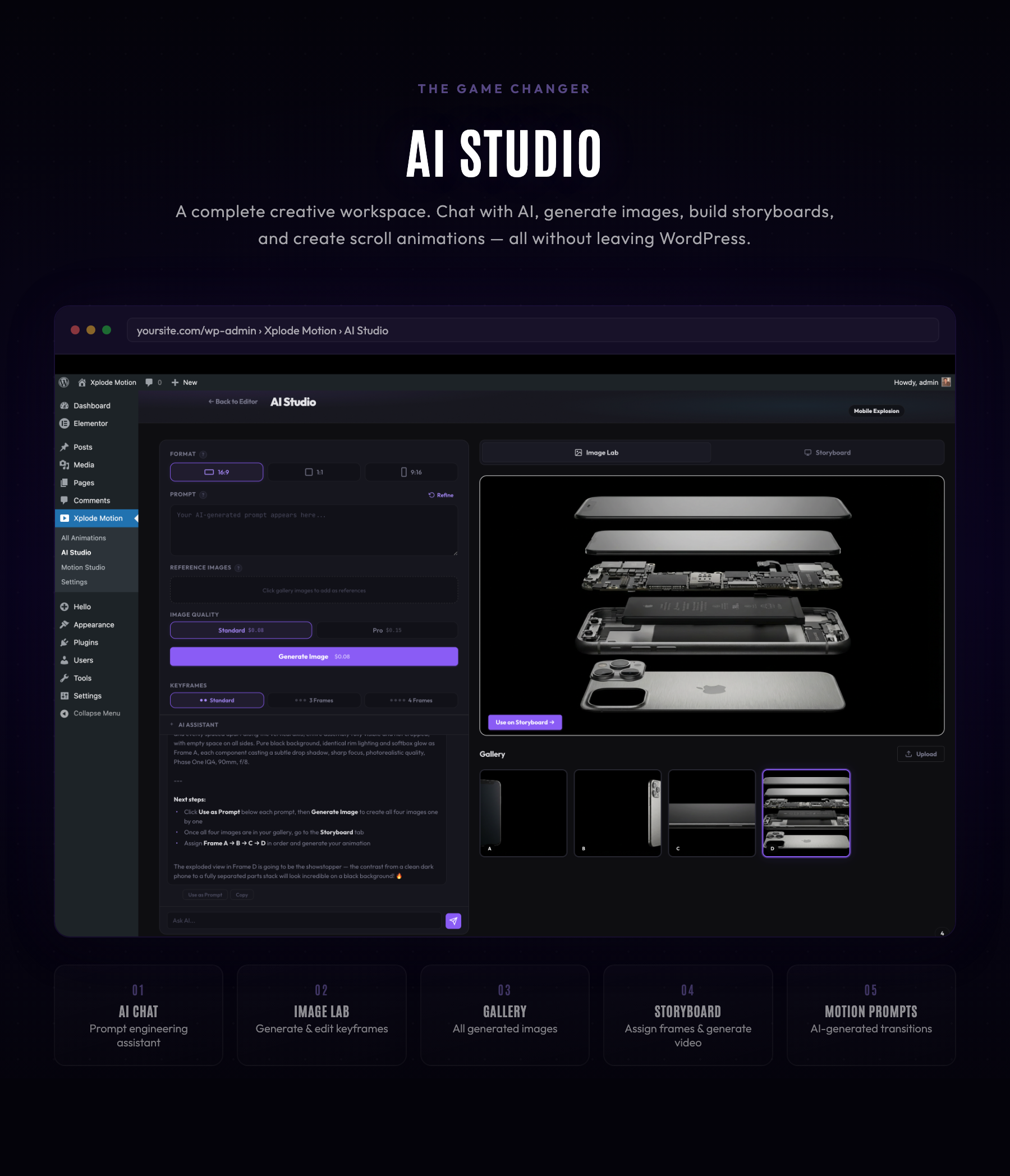 Xplode Motion - Scroll-Driven Frame Animation Plugin for WordPress